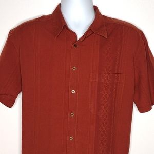 Kuhl | Men's Brown Vertical Striped Short Sleeve Button Up Shirt | Size: X-Large